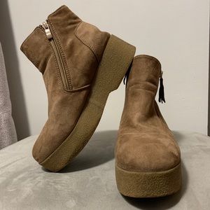 Cute Suede Platform Booties
